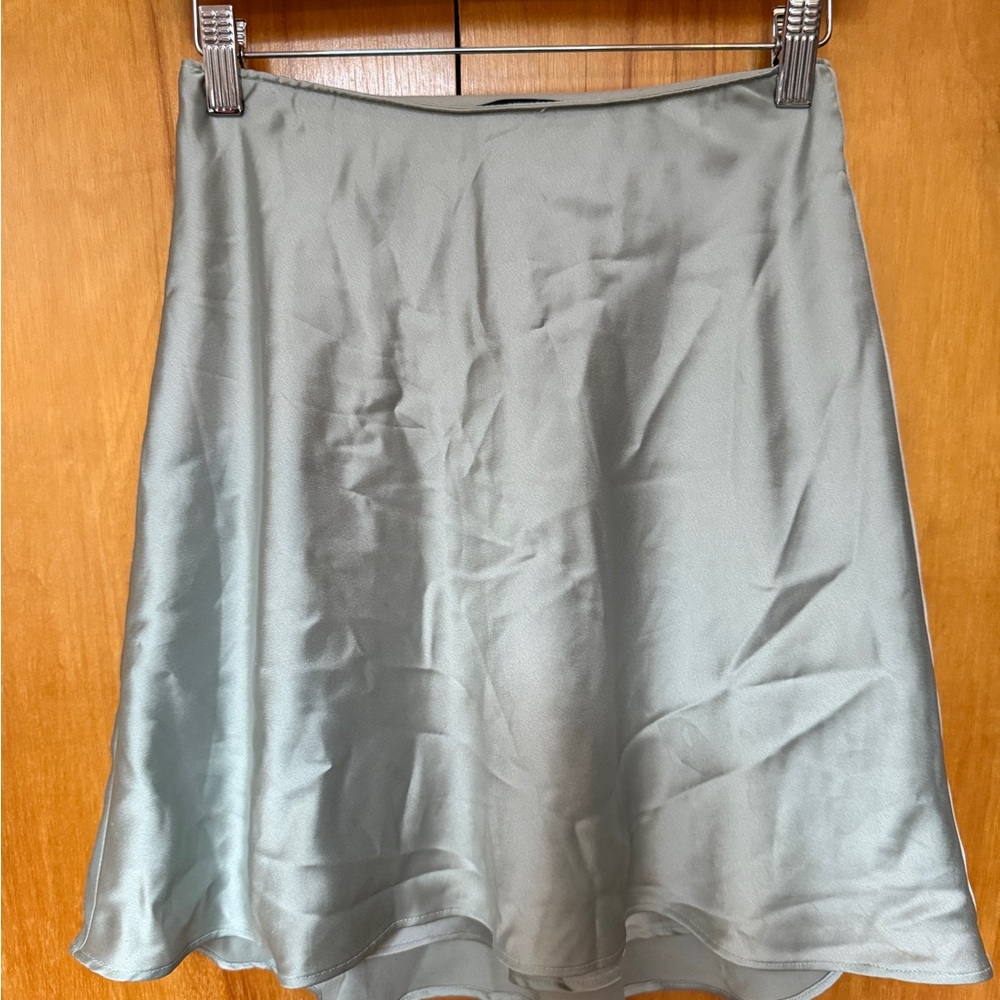 Abercrombie & Fitch Satin Skirt - Sage Green